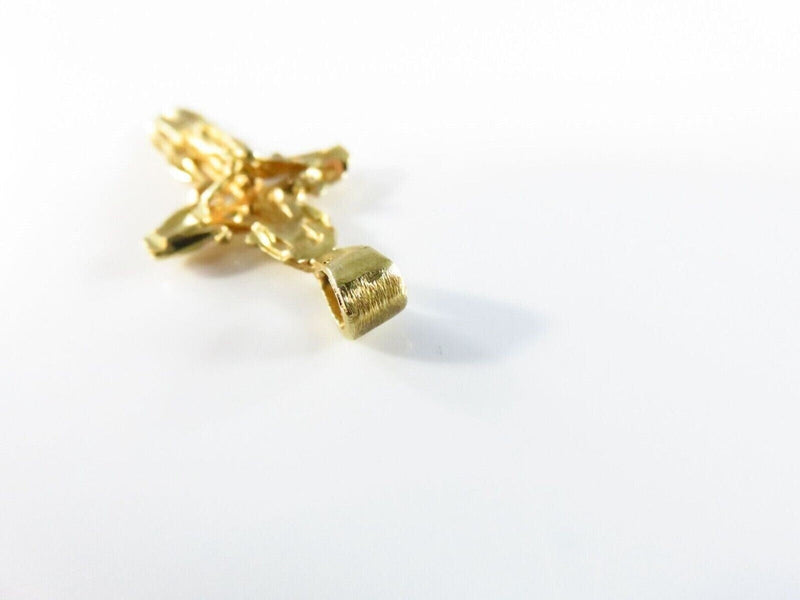 10K Gold Crucifix Pendant 1 3/8" High Etched Christian Cross product image for Just Stuff I Sell, clear front view, neutral background, original listing photo, optimized descriptive alt text, centered composition variant 4