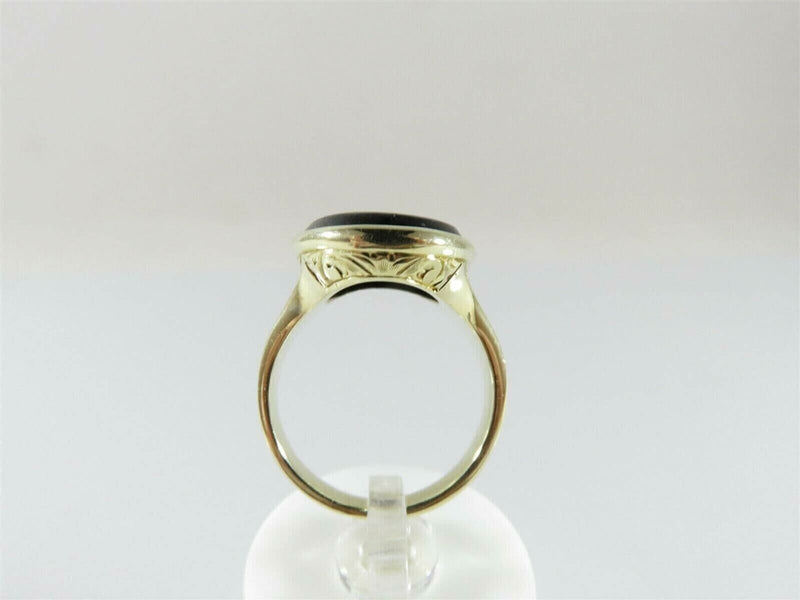 Antique 14K Statement Ring Enameled Leaf Grape Design with Chamfered Band Sz 6 product image for Just Stuff I Sell, clear front view, neutral background, original listing photo, optimized descriptive alt text, centered composition variant 5