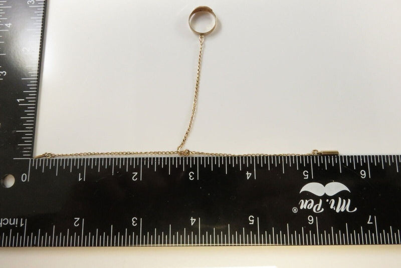 Victorian Child Hand Chain 9K Ring Turquoise Seed Pearl Gold-Filled Bracelet