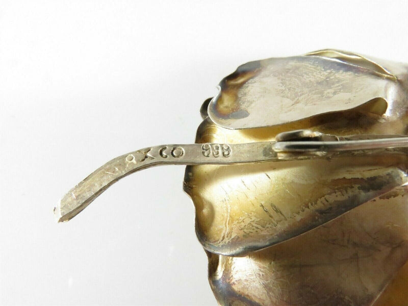 Vintage Taxco Mexico .999 Silver Flower Brooch Made of Silver Sheets 4" x 2 1/4" product image for Just Stuff I Sell, clear front view, neutral background, original listing photo, optimized descriptive alt text, centered composition variant 10