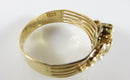 Victorian 18K Yellow Gold Three-Leaf Clover Seed Pearl Ring Size 8