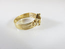 Victorian 18K Yellow Gold Three-Leaf Clover Seed Pearl Ring Size 8