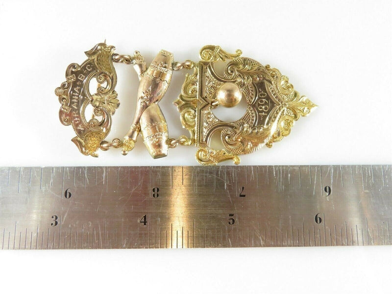 Victorian 10K Rose & Yellow Gold Aurania - B-C 1890 Indian Clubs Award Medal product image for Just Stuff I Sell, clear front view, neutral background, original listing photo, optimized descriptive alt text, centered composition variant 12