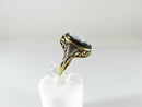 Antique 14K Gold Onyx Cameo Ring Art Nouveau Edwardian Style Size 5.5