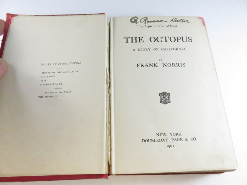 The Octopus A Story of California by Frank Norris 1901 Doubleday First Edition product image for Just Stuff I Sell, clear front view, neutral background, original listing photo, optimized descriptive alt text, centered composition variant 9