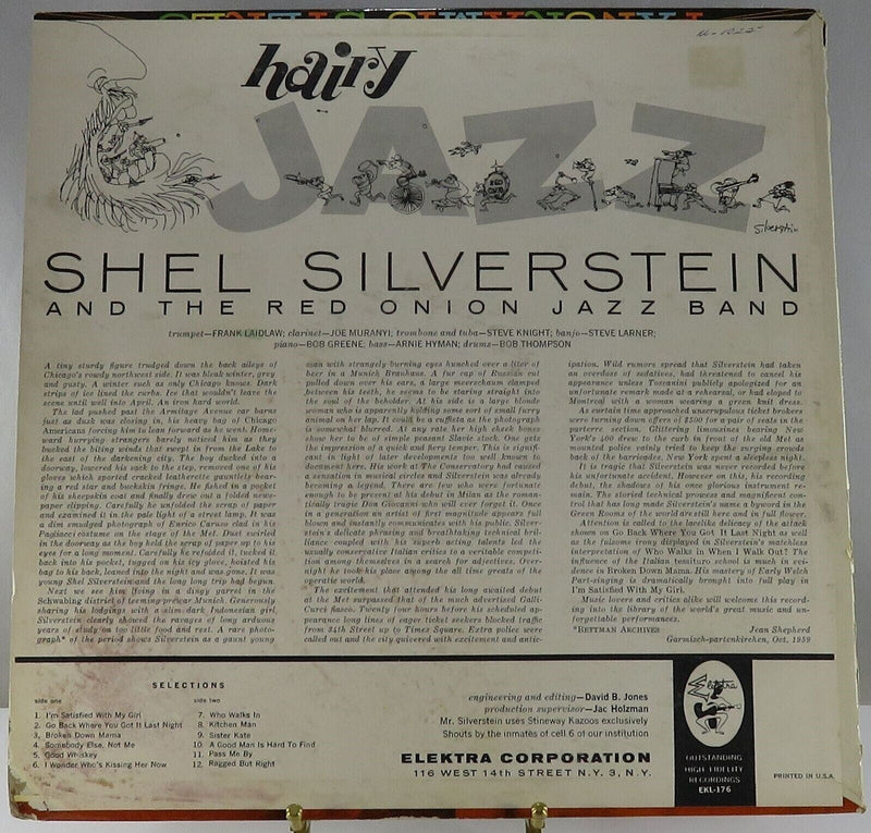 Shel Silverstein and the Red Onions Hairy Jazz VG+ 1959 Mono Elektra EKL-176 Vinyl Album product image for Just Stuff I Sell, clear front view, neutral background, original listing photo, optimized descriptive alt text, centered composition variant 2