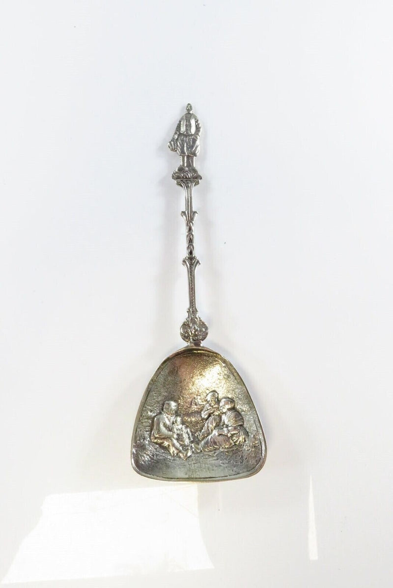 Curacao 90  Repousse Sugar Spoon Dutch Style 5 1/8" Long 11.8 grams