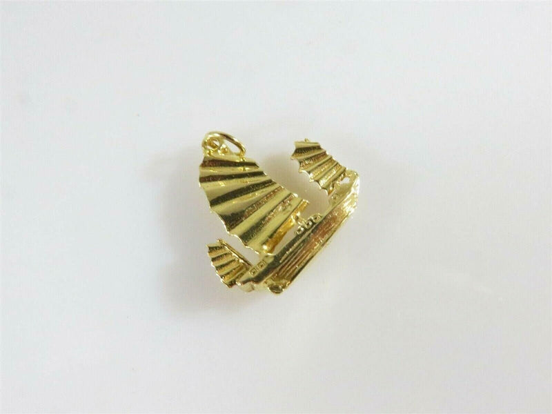 14K Gold Chinese Style Sail Boat Pendant Charm product image for Just Stuff I Sell, clear front view, neutral background, original listing photo, optimized descriptive alt text, centered composition variant 4