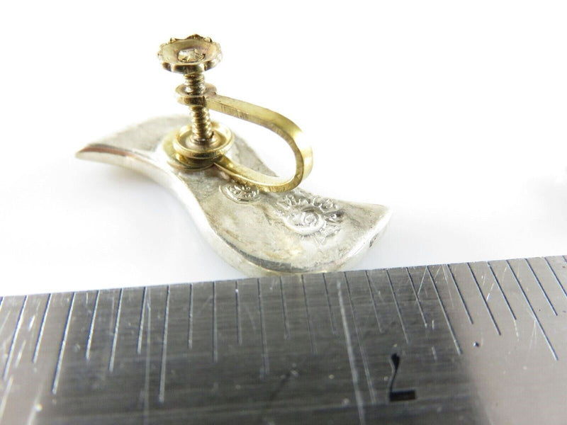Vintage Modernist Wavy Abalone & Sterling G Taxco Mexico Silver Screw Back Earrings product image for Just Stuff I Sell, clear front view, neutral background, original listing photo, optimized descriptive alt text, centered composition variant 9