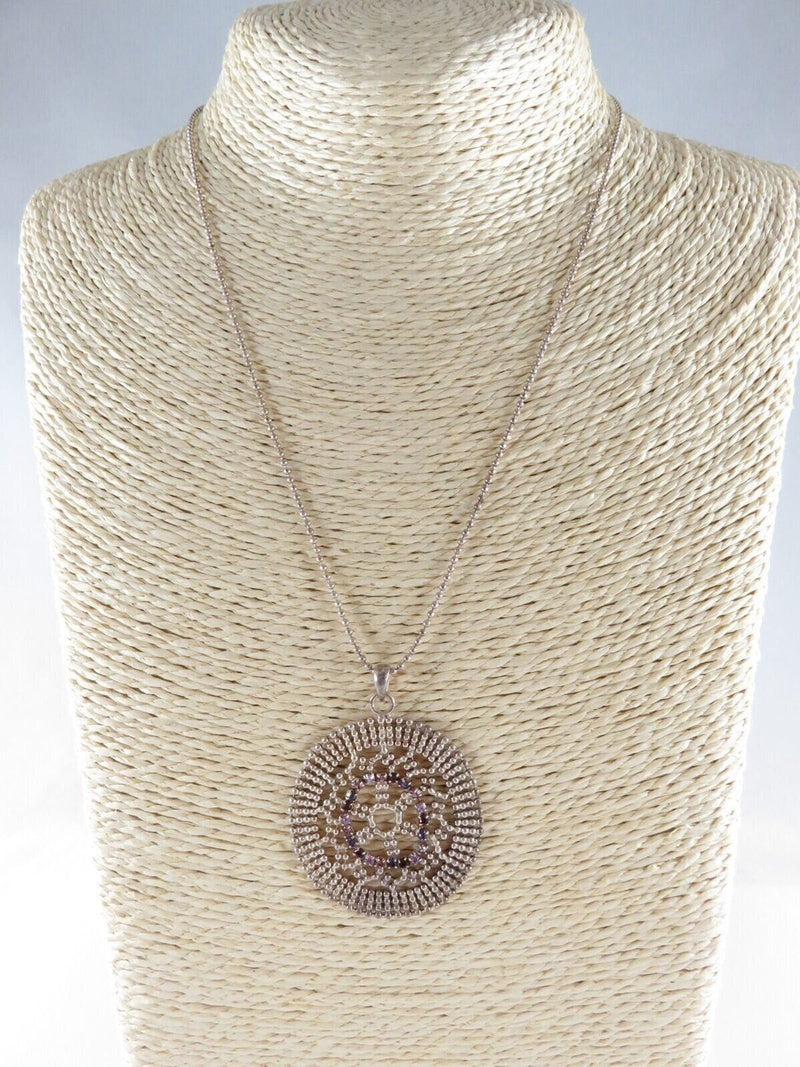 Designer Quality Sterling Silver Ball Necklace & Ball Mesh Pendant and Earring S product image for Just Stuff I Sell, clear front view, neutral background, original listing photo, optimized descriptive alt text, centered composition variant 2