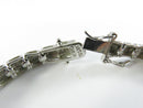 Prime Art & Jewel PAJ 925 Sterling Silver Textured Square Link Tennis Bracelet with Double Safety Latch, 7 1/2 Inch