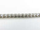 Prime Art & Jewel PAJ 925 Sterling Silver Textured Square Link Tennis Bracelet with Double Safety Latch, 7 1/2 Inch