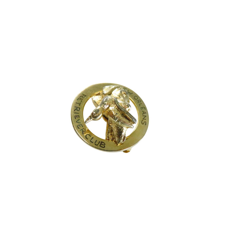 New Orleans Retriever Club Gold Tone Lapel Pin With Dog Head Design