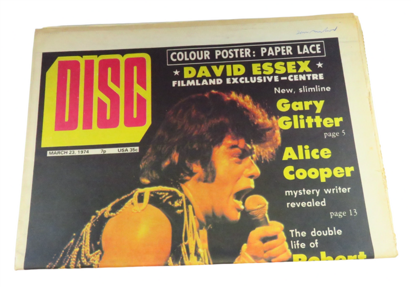 Disc Newspaper March 23 1974 Gary Glitter, Alice Cooper, Glen Campbell — front view