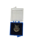 Sterling Silver US Department of the Navy 20 Years Civilian Service Award Lapel Pin HLP with Blue Hinged Display Case