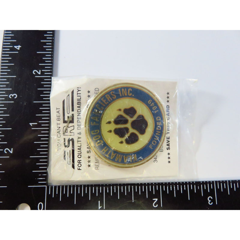 Klamath Dog Fanciers Inc Lapel Pin Gold Tone 1.5" Blue White Black Enamel Pre-Owned