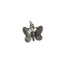 Vintage Sterling Silver Butterfly Charm 1/2" Wide & High — Sterling Silver, Silver — front view