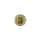 York Hospital Volunteer Service Pin Gold-Filled Round With Blue Rhinestones By O.C. Tanner — Gold — front view