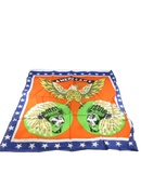 American Eagle Vintage Scarf with Bold Patriotic Border 21 Inch Square c1980