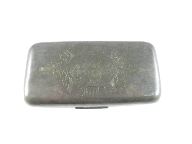 Antique Silver Plated Visiting Card or Cigarette Case Dated 17 January 1877