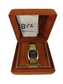 Commodore Digital Quartz Watch with Savant Box For Parts Only approx. 7" — Gold — front view