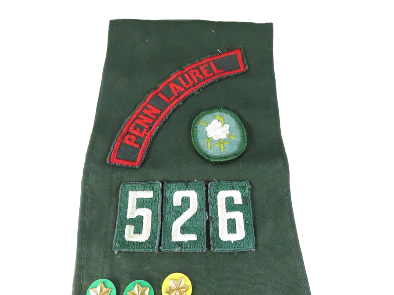 Girl Scout Junior Penn Laurel Sash With Troop Numbers Stars And Brownie Wings 1980s–1990s