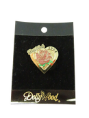 Dollywood 2008 Rose Gold-Tone Enamel Souvenir Pinback on Original Card 1.25 x 1.38 In