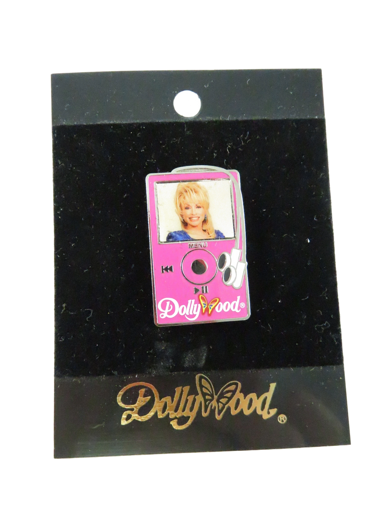 Dollywood Pink Player Dolly Parton Photo Enamel Souvenir Pinback 1.38 x 0.88 In