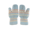 Pair of striped mittens on a white background
