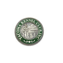 Tacoma Kennel Club Inc. Green & Silver Enamel Lapel Pin 1 3/4" Diameter — Silver, Enamel — front view