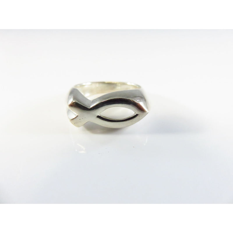 Sterling Silver Ichthys Fish Symbol Ring Size 6.5