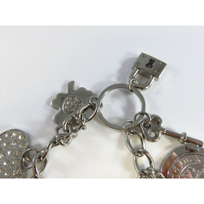 Mixed Metal Charm Keychain With Heart & Four-Leaf Clover Charms By Jenny Syquia