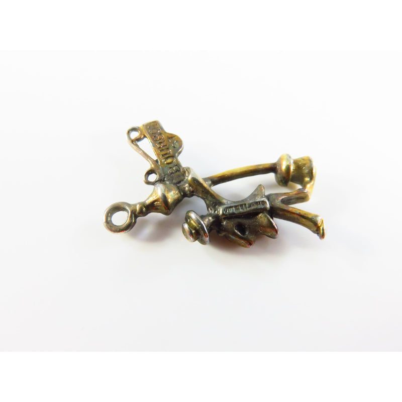 Sterling Silver Bourbon Street New Orleans Travel Charm Man Leaning Against Street Lamp Gold Gilt