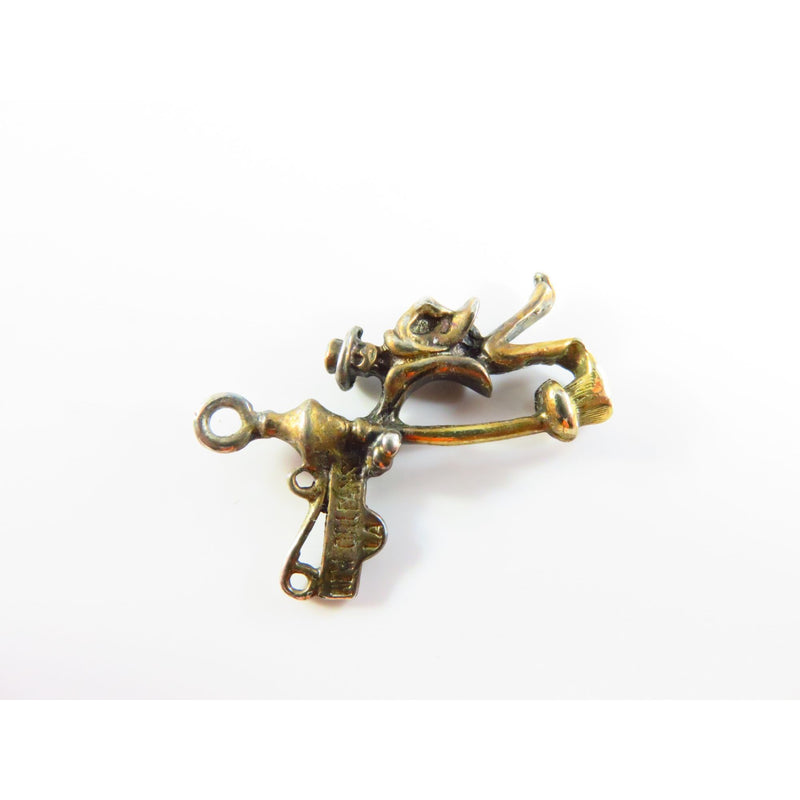 Sterling Silver Bourbon Street New Orleans Travel Charm Man Leaning Against Street Lamp Gold Gilt