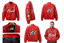 Budweiser Dale Earnhardt Jr Chase Authentics Red Leather NASCAR Racing Jacket XL Snap Front