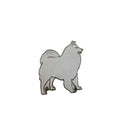 Samoyed Dog Lapel Hat Pin Silver Tone White Enamel Light Wear 1.25 Inch High Base Metal Enamel Imperfections — Silver, Enamel