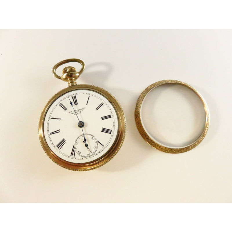 New York Standard Watch Co Grade 61 Model 9 Open Faced Pocket Watch For Repair