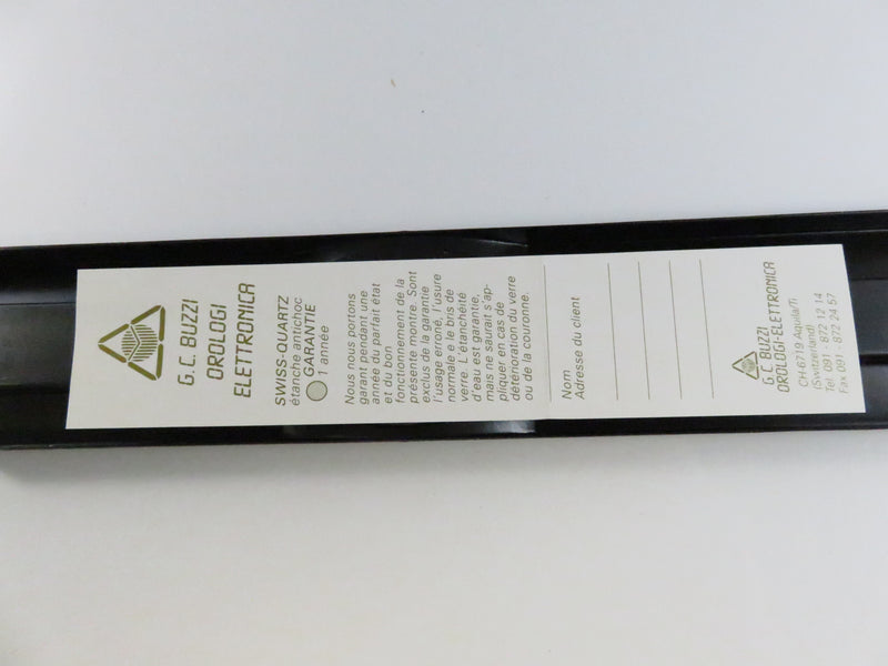 Buzzi Switzerland Swiss Made Interroll Promotional Quartz Wrist Watch 37.8mm Case Vintage Design