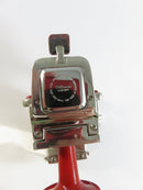 Vintage TWC Co Logic Quartz Miniature Barber Chair Clock Japan Red Enamel Novelty Collectible