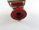 Vintage TWC Co Logic Quartz Miniature Barber Chair Clock Japan Red Enamel Novelty Collectible
