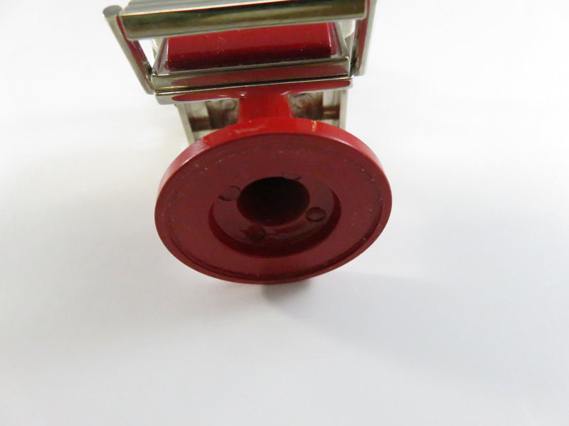 Vintage TWC Co Logic Quartz Miniature Barber Chair Clock Japan Red Enamel Novelty Collectible