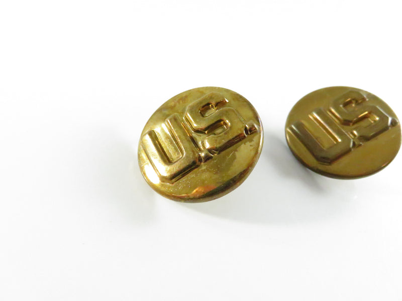 U.S. Army Enlisted “U.S.” Collar Disk Pair DOMAR & GI Brass Vietnam Era