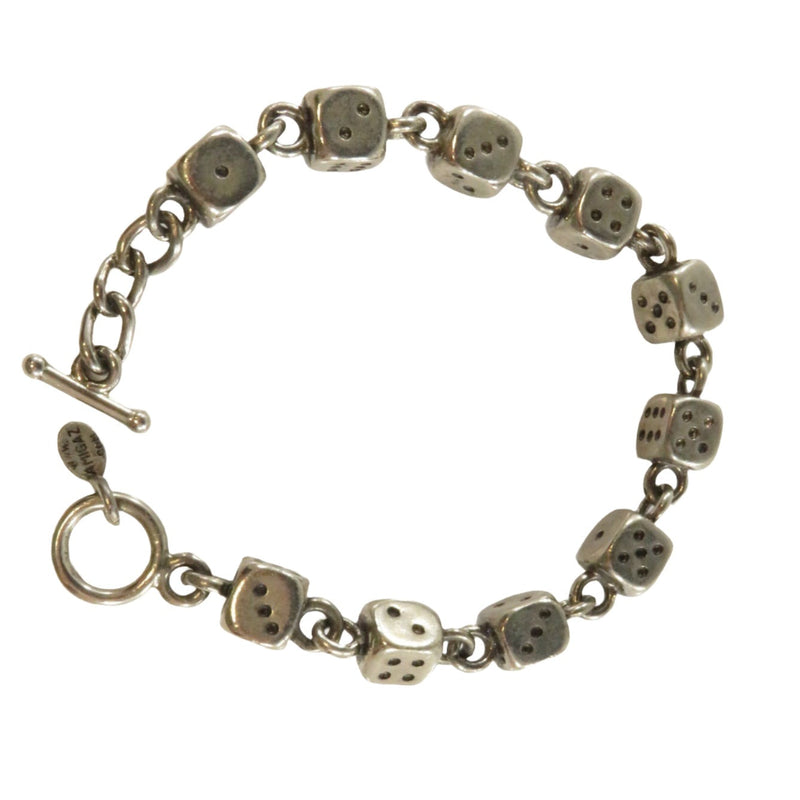 Amigaz Gamblers Dice Toggle Bracelet Unisex 8 1/2" TL — Jewelry & Watches:Men's Jewelry:Cufflinks • Silver — front view