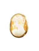 Catamore Gold Filled Carved Cameo Brooch Pendant 1 3/8" x 1 1/8