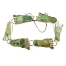 Vintage Taxco Sterling Silver Turquoise Feet Beach Bracelet E.D.P 7" TL