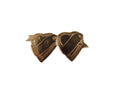 WW2 Era Double Rose Gold Gilded Heart Sweetheart Pin Engraved/Etched Initials — Jewelry & Watches:Fine Jewelry:Fine Pins & Br