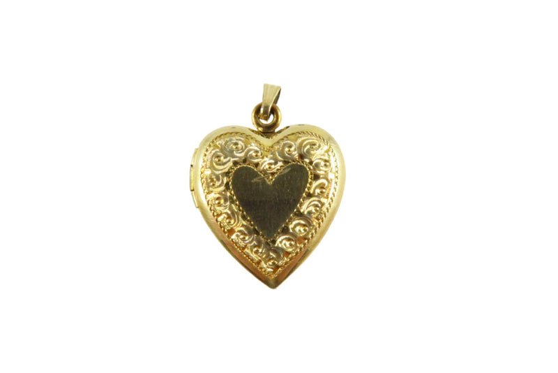 Bojar Photo Locket Heart Pendant in 12K Gold Fill 3/4" — Jewelry & Watches:Vintage & Antique Jewelry:Costume:Victorian, Edwar