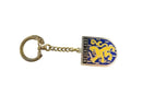 Vintage Netherlands Keychain Souvenir Silver With Blue Yellow Black Enamel — Silver, Enamel — front view