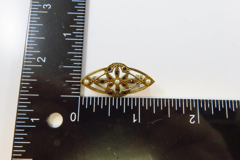 Victorian Revival Style Small Collar, Scaff, Lapel Pin With Paste Stones 1 1/4"