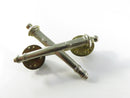Post WWII US Army Artillery Crossed Cannons Collar Insignia Silver Tone Clutchback Hat Lapel Badge S-21
